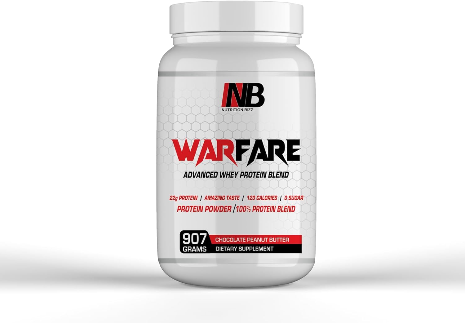Warfare 2 lbs Advanced Whey Protein Blend 22g Protein per Serving Amazing Flavors (2 lbs, Strawberry Cream)