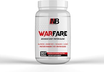 Warfare 2 lbs Advanced Whey Protein Blend 22g Protein per Serving Amazing Flavors 2 lbs, Chocolate Peanut Butter