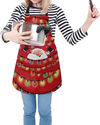 Vista 116 de doginthehole Delantal para niños con bolsillo para niños y niñas, delantales de chef ajustables con 2 bolsillos para cocinar, pintar