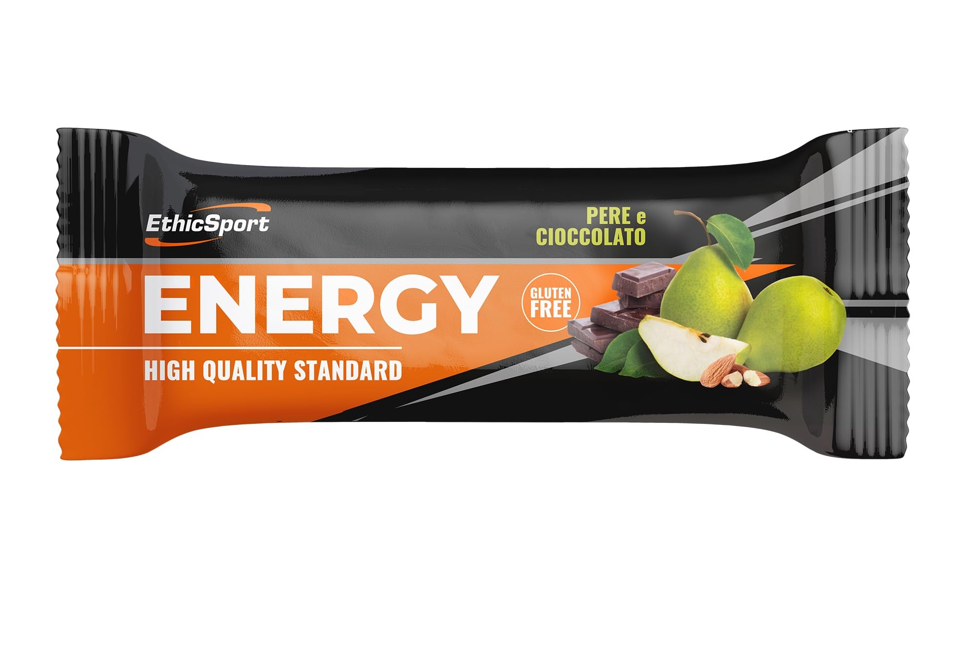 EthicSport - Barretta energetica - Confezione da 25 x 35 g - Gusto: Pera - Cioccolato - Fornisce energia velocemente e per lungo tempo