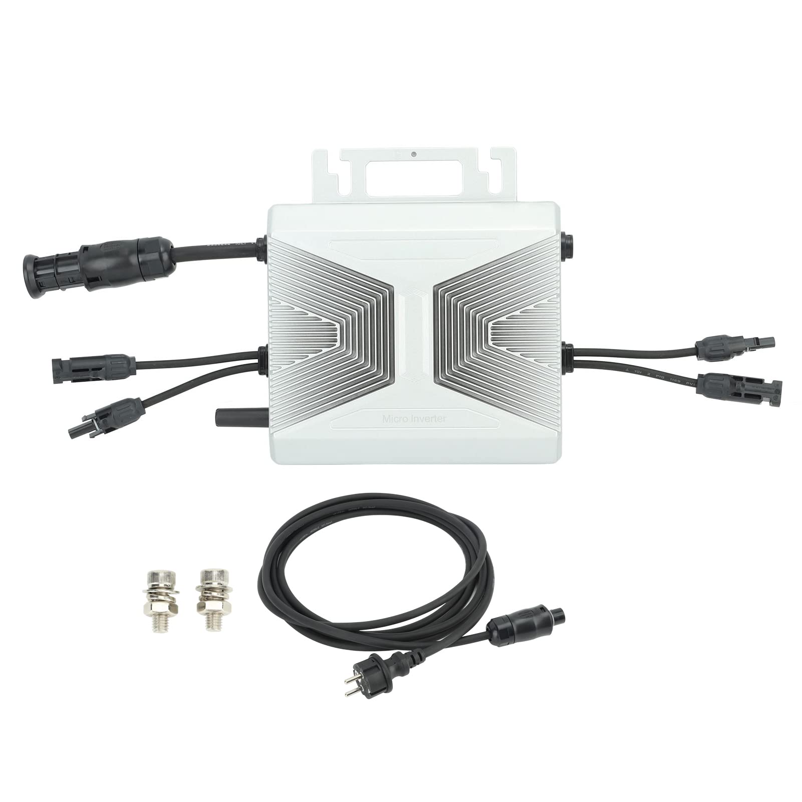 Hyuduo Mikro-Wechselrichter, 600 W, Grid-Tie-Wechselrichter aus Aluminiumlegierung mit Dual-MPPT-WiFi-Überwachung, IP67 Wasserdicht, 96,5 Prozent CEC-Wirkungsgrad für Solar-PV-Systeme für