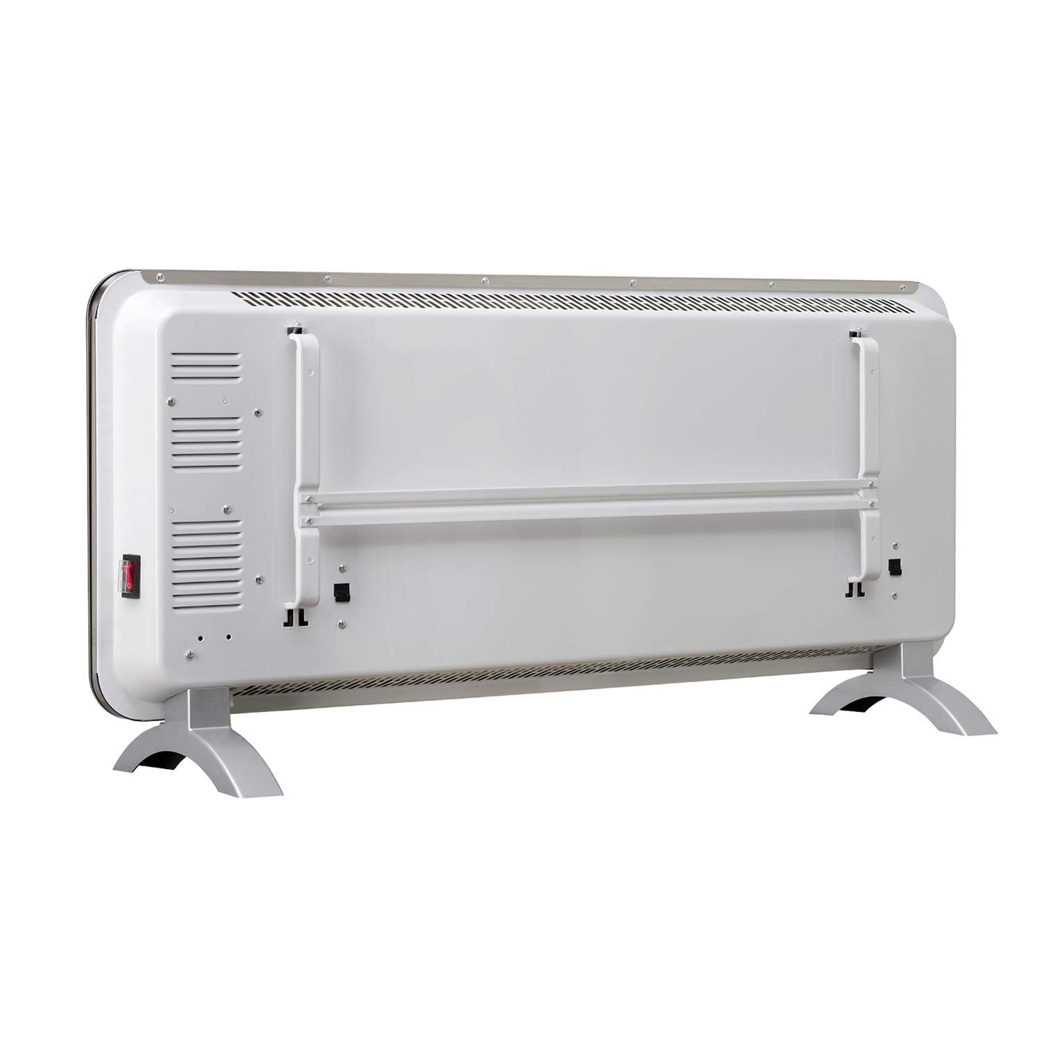 CONCEPT Hausgeräte Convector de vidrio calefactor termostato, calentador de pie, cristal templado, pantalla LED, 1000/2000 W, 20 m2 (blanco), Concept KS4000, convector eléctrico, 2000 W, negro, L