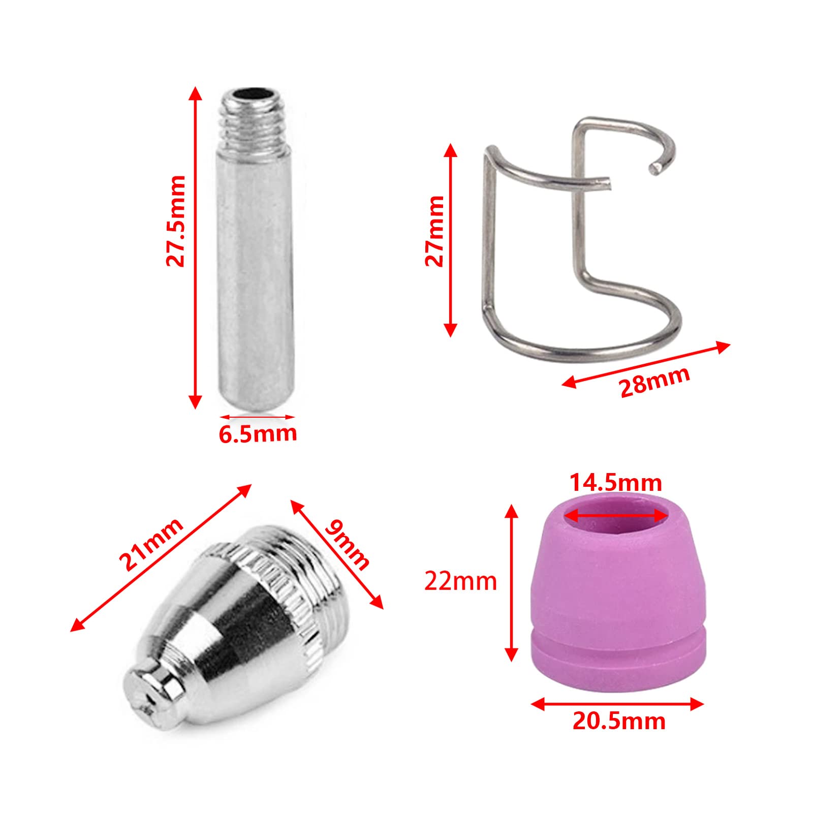 AG-60 SG-55 WSD-60P 100 piezas, accesorios para cortadora de plasma, boquillas de plasma, electrodos, tapas de cerámica, juego de boquillas de electrodo, para máquina de soldadura de acero