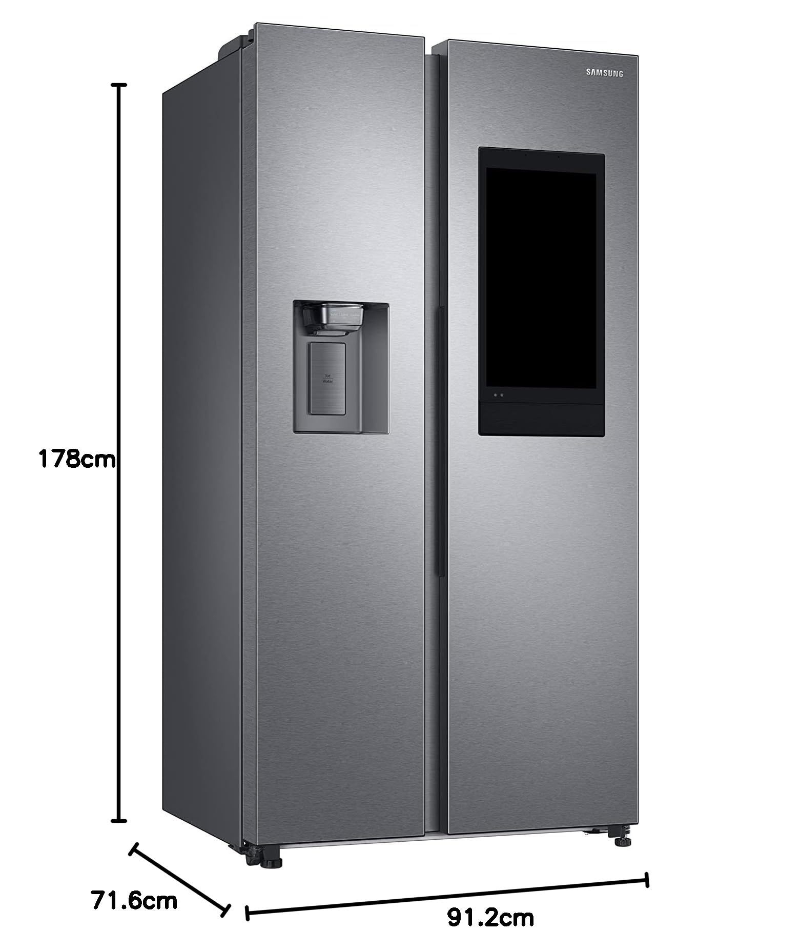 Samsung Frigorífico Side by Side con Family Hub™ RS6HA8891SL/EF, Independiente, Dispensador de Agua, Twin Cooling Plus™, WiFi, 614L, 91 x 178 x 72 cm