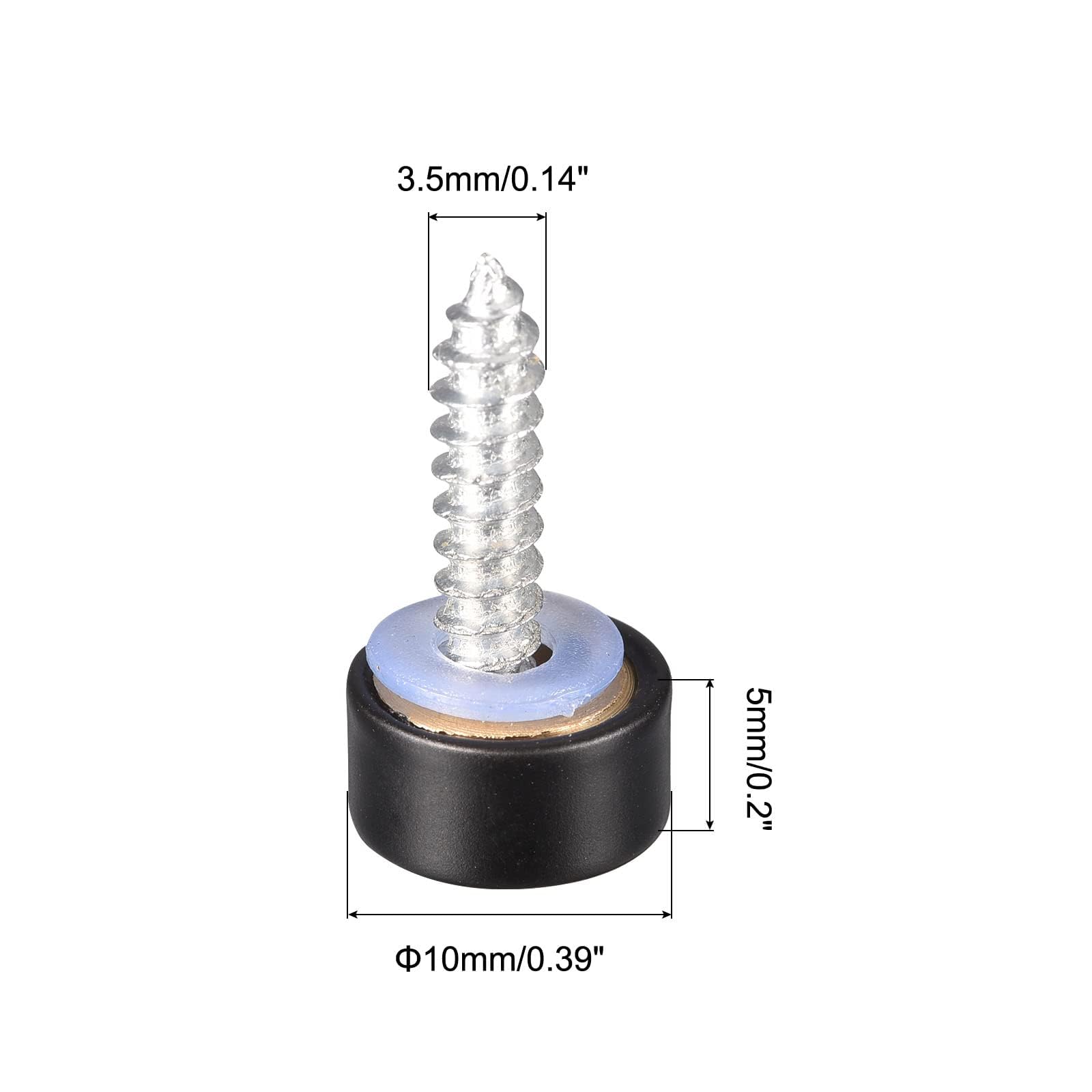 TOP-VIGOR 6Pcs Mirror Screws, 10mm brass Mirror Screws Cap Nail with Washers - Image 2