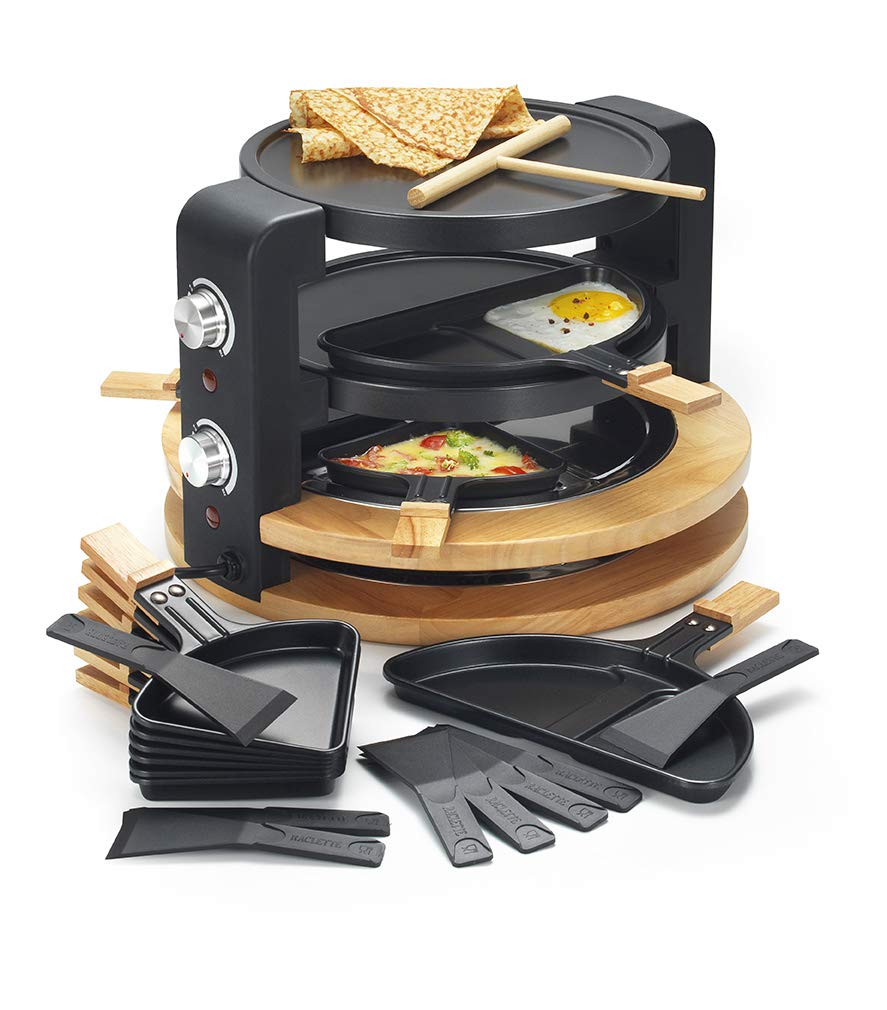 Appareil À Raclette 8/10 Personnes 1500w + Gril + Crêpière - KCWOOD.8.SUPER
