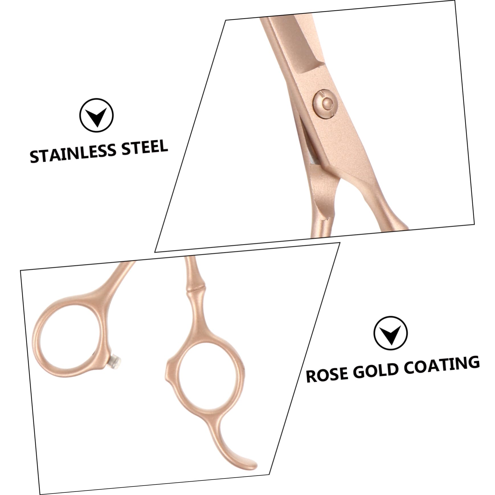 Tijeras de Corte de Pelo 6 Pulgadas Acero Inoxidable Dorado 2 Piezas | Barbería y Hogar, Diseño Elegante, Protege los Dedos, Recorte de Peinados Variados
