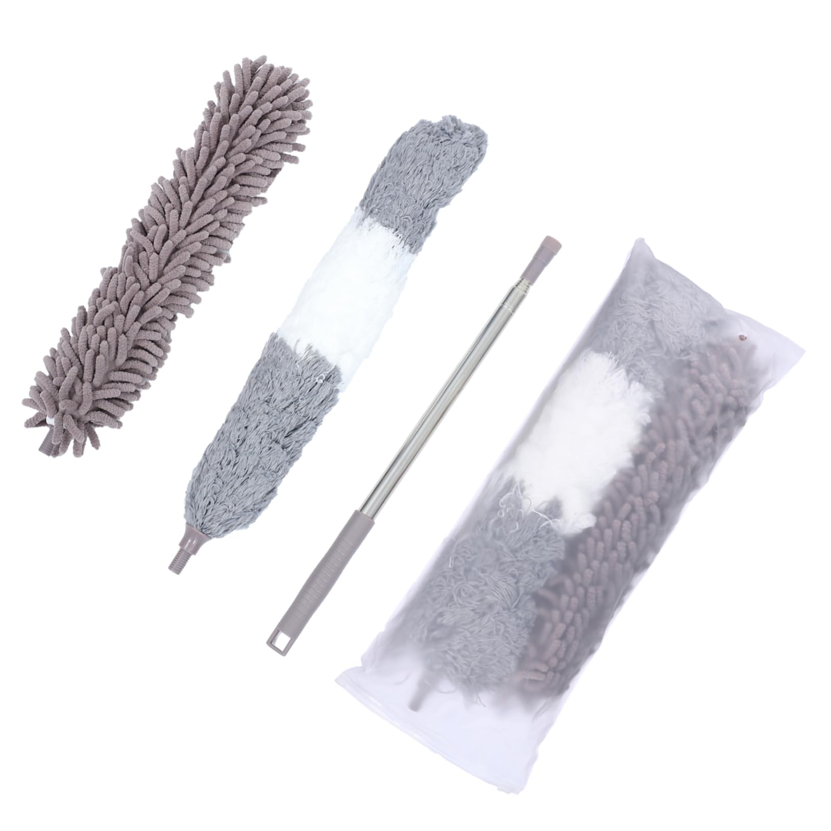 FOMIYES Double-Head Microfiber Dust Duster for Washable Surfaces Extendable Brush Set Ceiling Duster