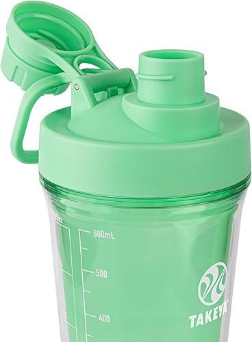 Miniatura 4 de Takeya Protein Shaker - Botella de plástico sin BPA con tapa de boquilla a prueba de fugas, fácil de transportar para gimnasio y más, apta para