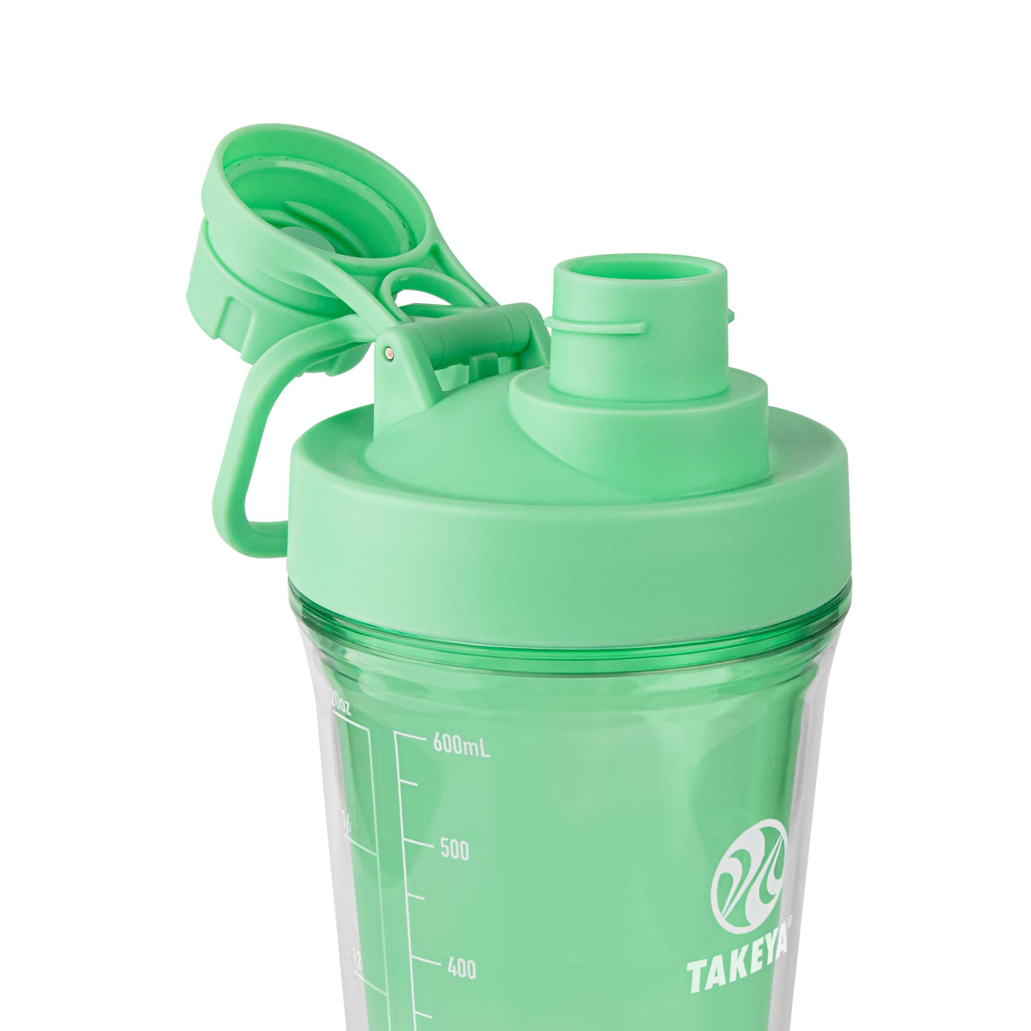 Takeya Protein-Shaker aus hochwertigem Tritan-Kunststoff, BPA-frei, auslaufsicherer Auslaufdeckel, bruchsicher, 680 ml, Pistaziengrün