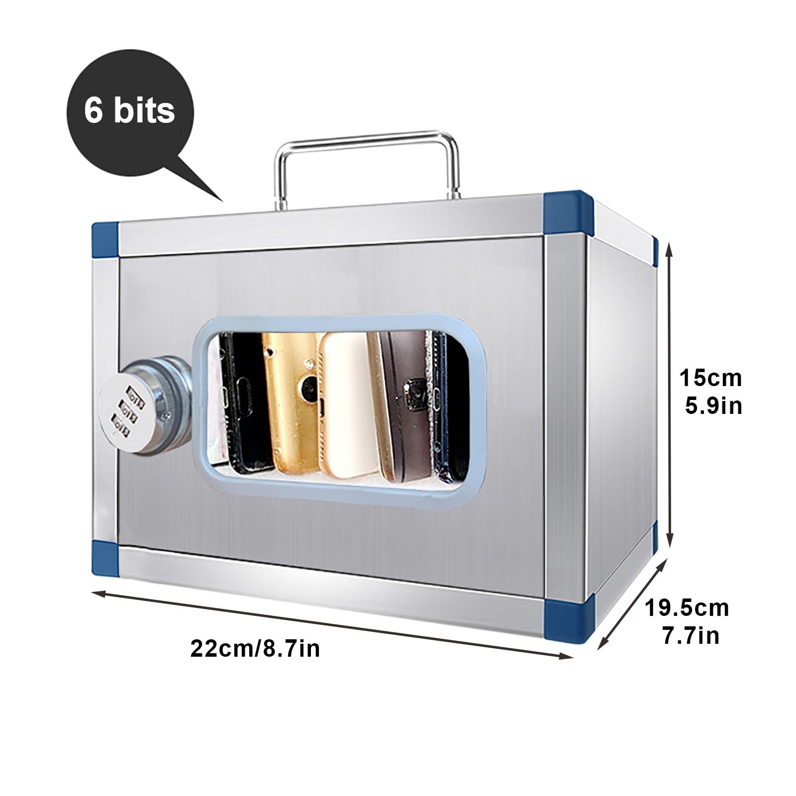 Armadietto per cellulare in acciaio inox, con serratura a combinazione, per aule, uffici, fabbriche e laboratori, soluzione ideale per la sicurezza dei dispositivi