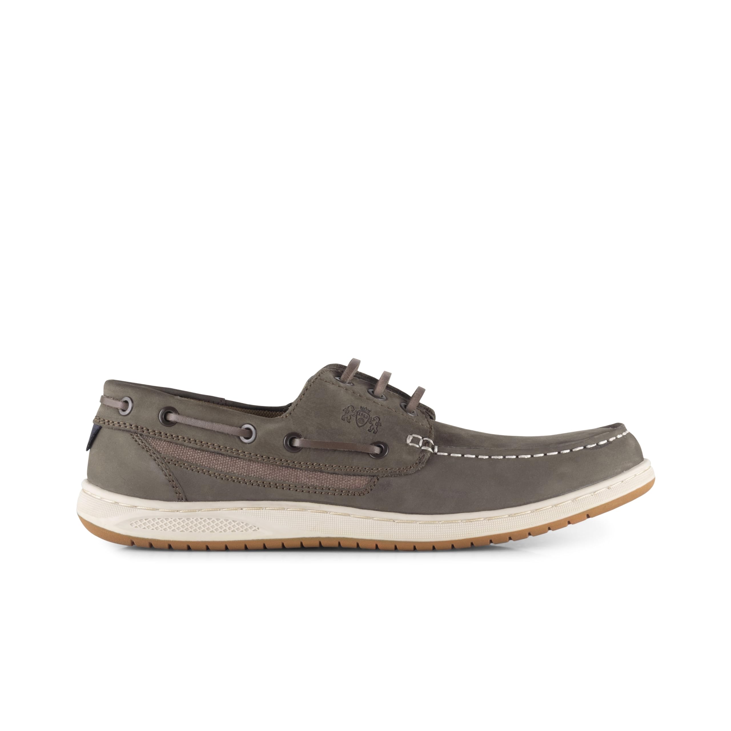 Catesby Harvard Chaussures bateau en cuir pour homme - Légères et décontractées - Mocassins d'été à enfiler - Semelle antidérapante, marron, 46 EU