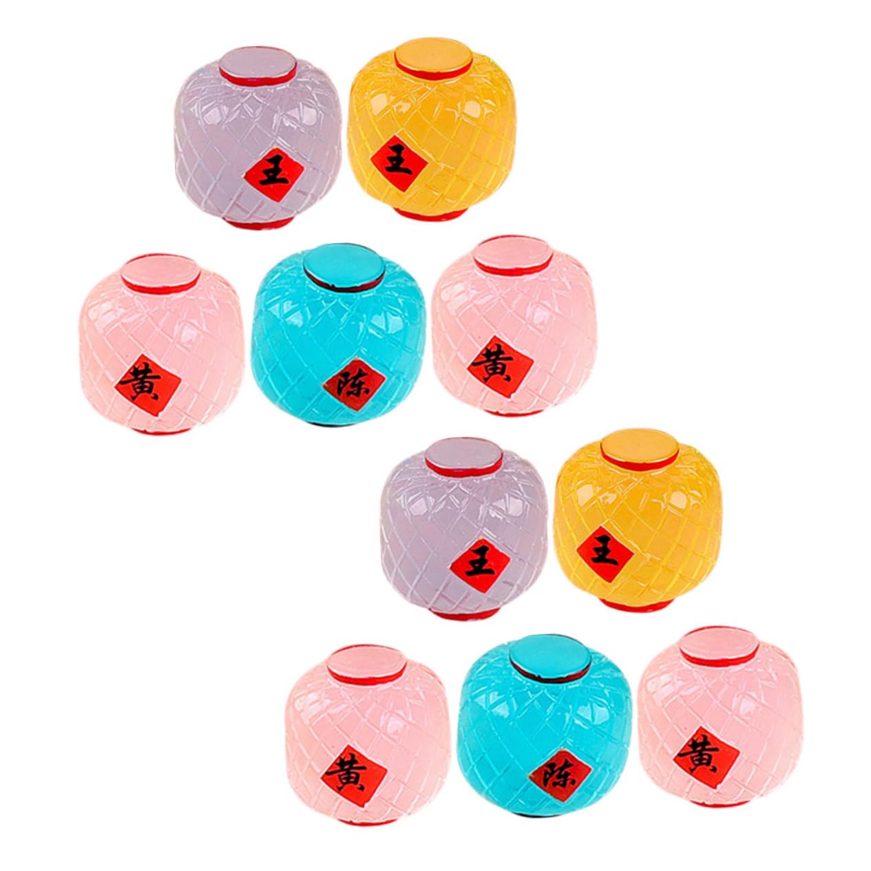POPETPOP 10Pcs Mini Resin Lanterns Glowing Decorative Lantern Figurines for Home Decor Party Decorations Unique Indoor Lights Shape Enchanting Night Light Feature
