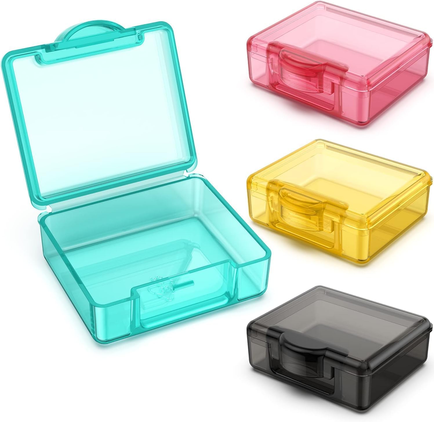 Small Pill Box 4 pcs, Medicine Organizer Weekly, Cute Travel Pill Organizer Case Mini Tiny Clear Plastic Storage Containers Portable for Pocket Purse-image-32