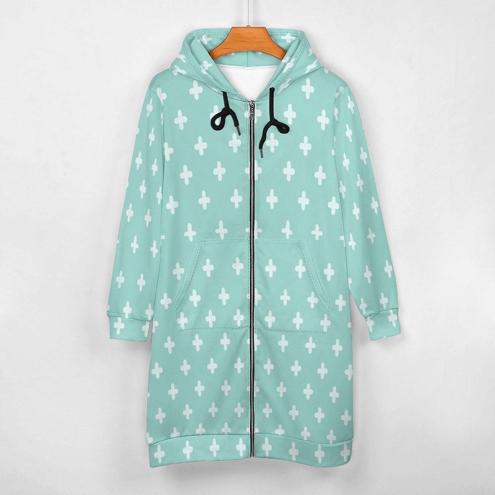 Felpa Donna con Zip Felpe Sportiva con Tasche E Cappuccio Motivo A Croce Semplice Morbida Invernale Giacca Regolabile Confortevole per Uso Quotidiano Casual