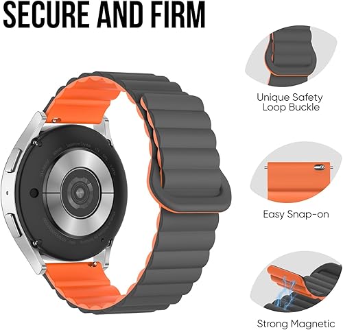 Miniatura 2 de Correa magnética de silicona compatible con Samsung Galaxy Watch 6 1.575 in 1.732 in, Galaxy Watch 5 1.575 in 1.732 in, Galaxy Watch 4 1.575 in