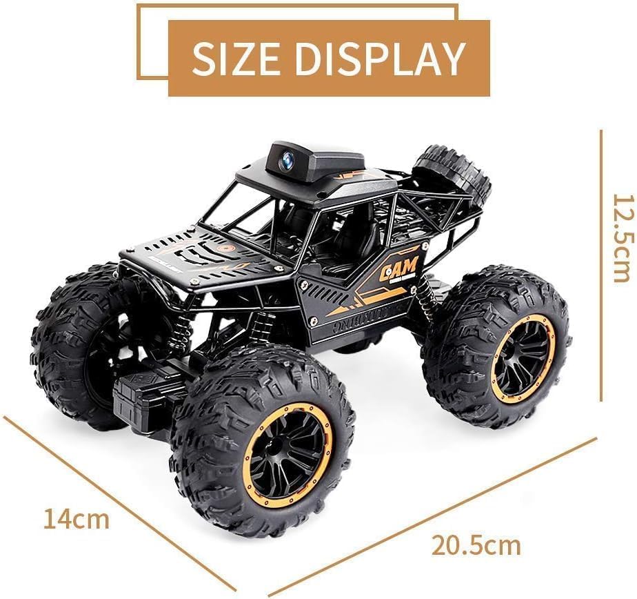 Image of RC Car Remote Control Car with 720P HD FPV Camera, 1 /18 Scale Off-Road Remote Control Truck Gravity Sensor Rc Truck, High Speed Monster Trucks for Kids (Black- RC Camera car)
