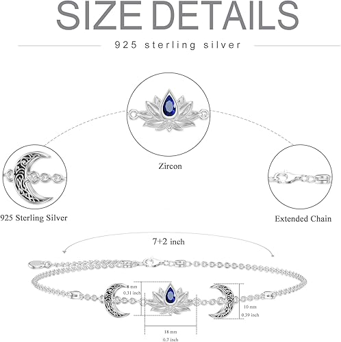 Miniatura 2 de Shusukue 925 Sterling Silver CatTurtle StarfishPenguinLotus Bracelet for Mom Daughter Wife Gift (with gift box)