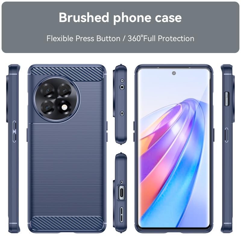 Image of Hybrid Carbon Fiber Back Case for OnePlus 11R (Blue)