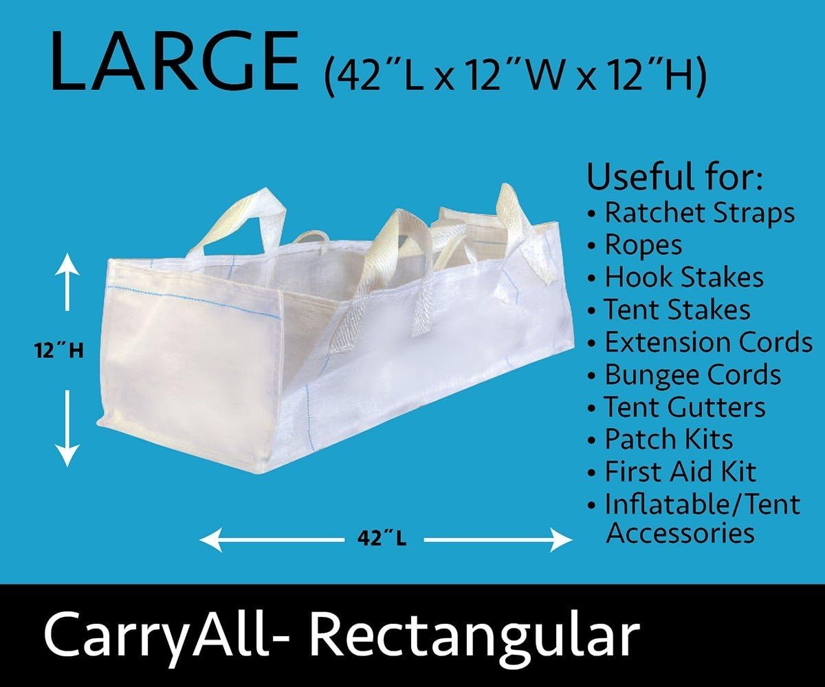 CarryAll Reusable Large Tote Bags, Reuseable Grocery Bags, Rectangle Heavy Duty Collapsible Storage Bins