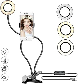 Live Fill Light,Fill Light LED Video Light Anchor Live Broadcast Selfie Beauty Fill Light Mobile Phone Holder Cold and Warm Light