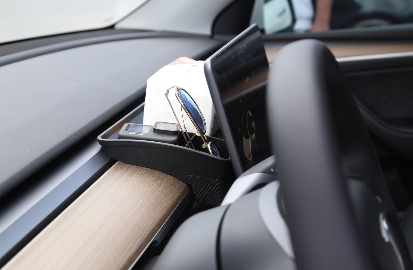 ev-goodies.de Organizer Aufbewahrung hinter Display für Tesla Model Y und Tesla Model 3 geeignetes Zubehör