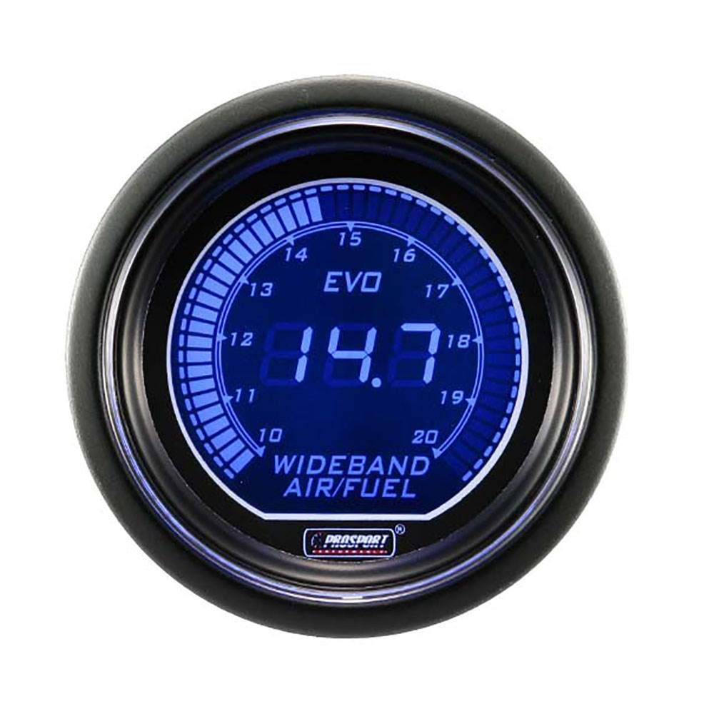 Wideband Digital Air Fuel Ratio Gauge Kit EVO Series 52mm Blue Red Display - Automotive Oxygen Monitoring Component - Prosport Performance