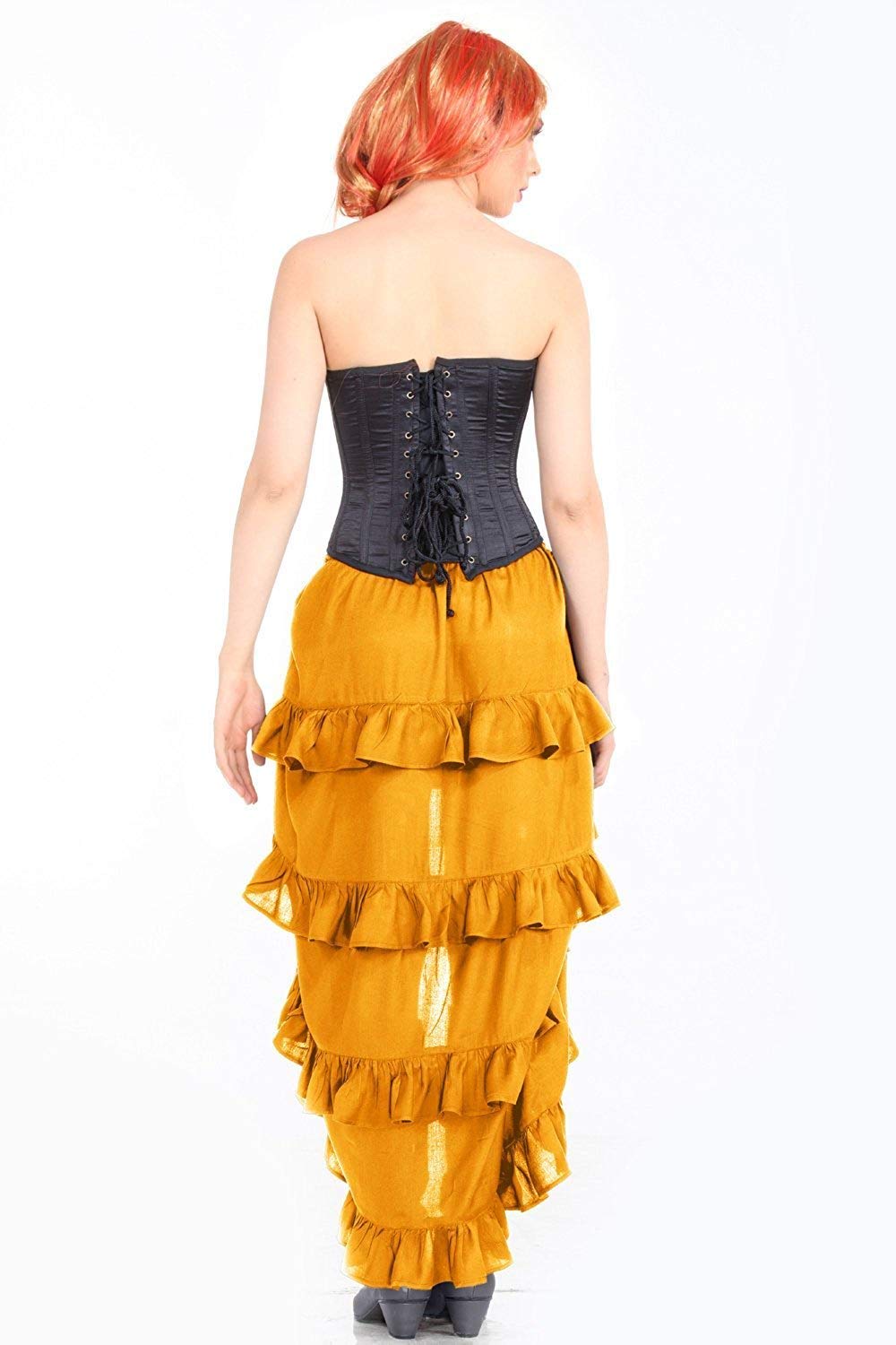 Steampunk gótico Victoriano – Disfraz Show Girl Skirt (Dull Gold) - Dorado -