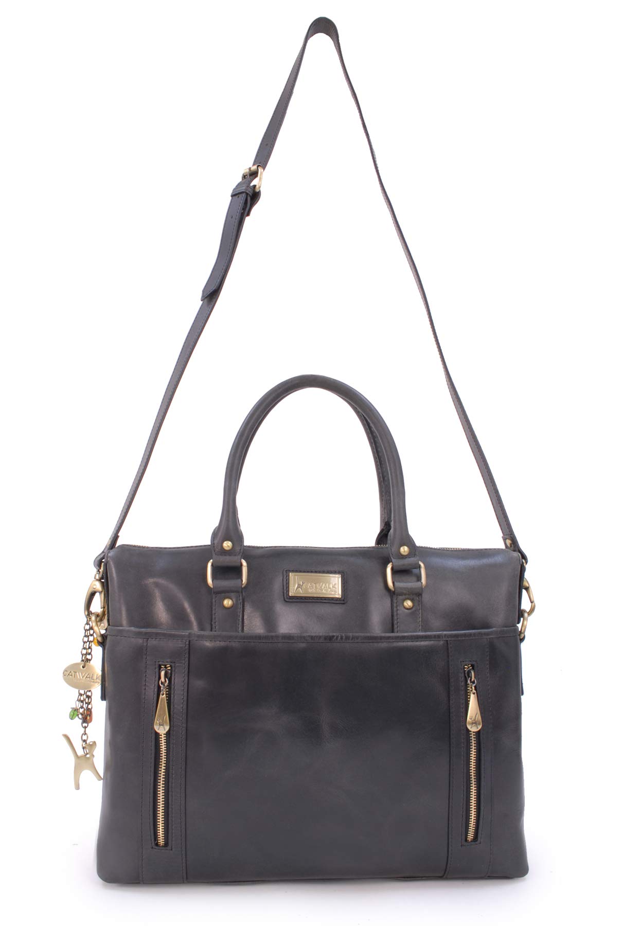 Catwalk Collection Handbags - Women's Large Leather Tote Bag - Ladies Work Laptop Bag - Briefcase With Detachable Cross Body Strap - Adele