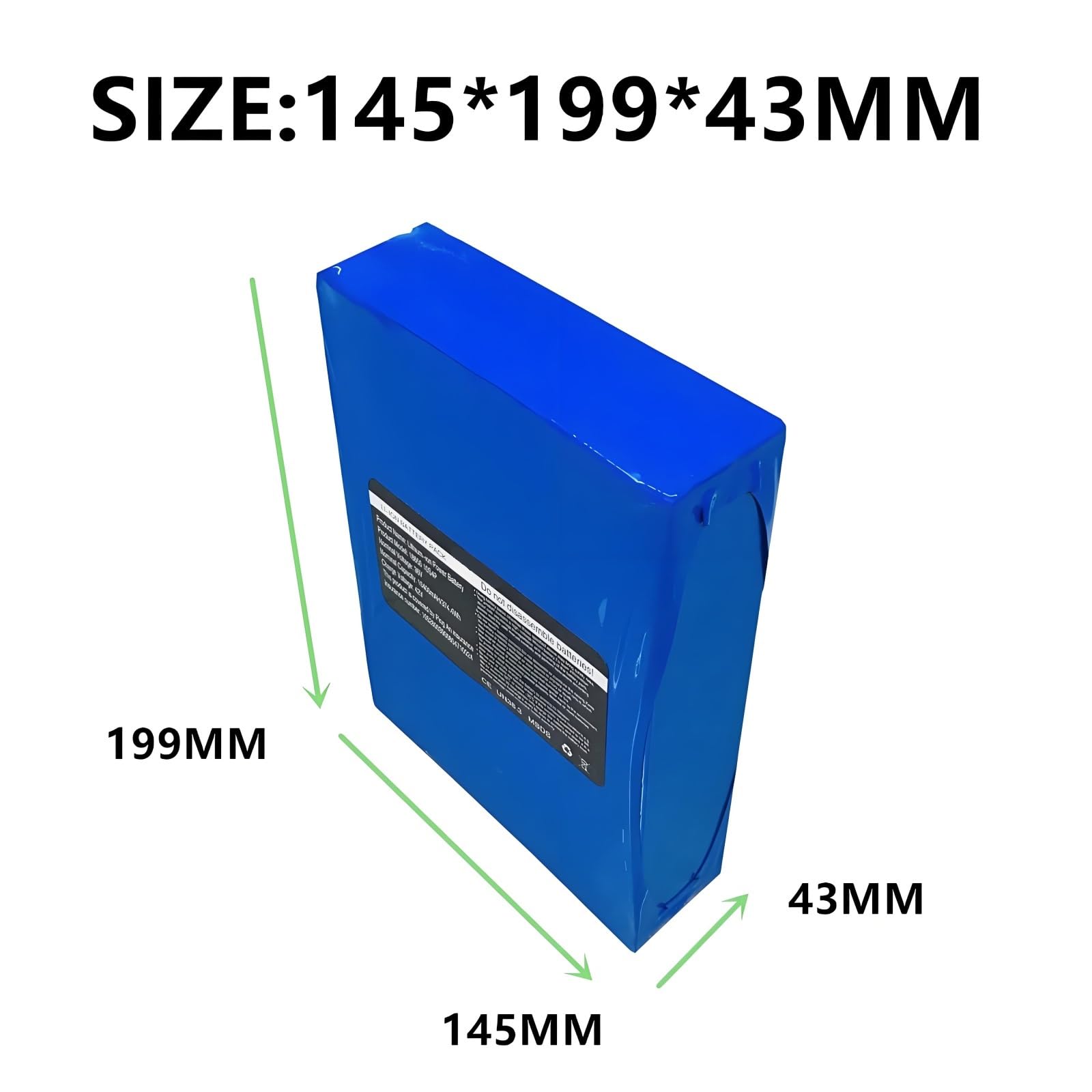 Batería 36V 10.4Ah 10S4P Pack Ion Litio Con Cargador 42V 2A Enchufe T DC5521 Para Bicicleta Eléctrica Y Patinete Compacto Portátil 2Kg 199X145X43Mm BMS 30A