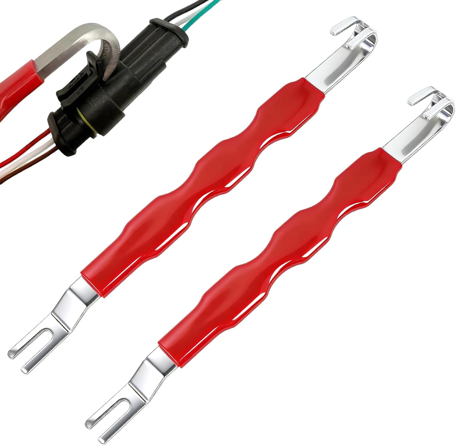 2-Pcs Automotive Electrical Connector Removal Tool, Universal Terminal Separator & Wiring Harness Disconnect Tool for Cars and Trucks