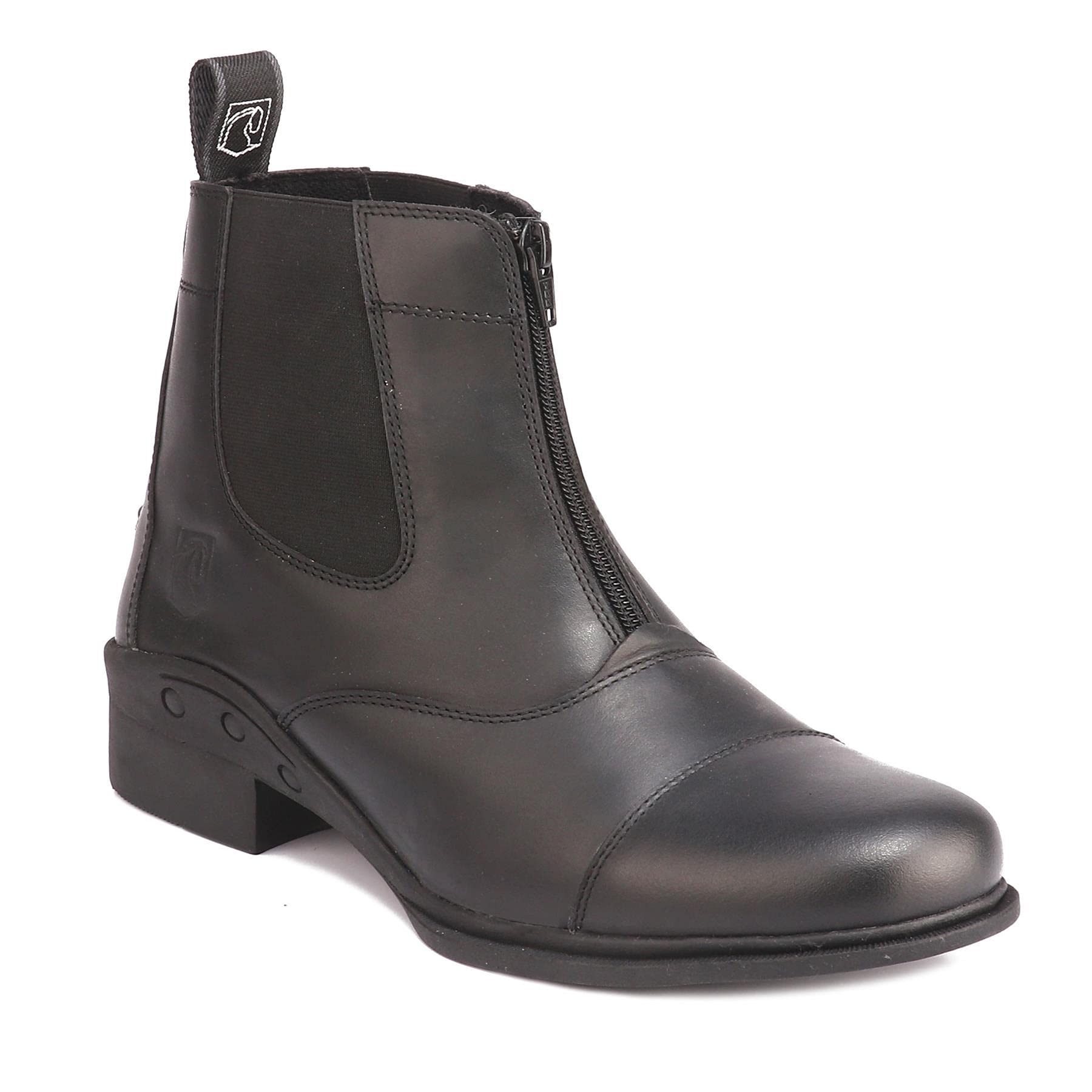 EquitackEquitack Front Zip Triple Dot Sol Leather Women Jodhpur Horse Riding Boot Brown 6