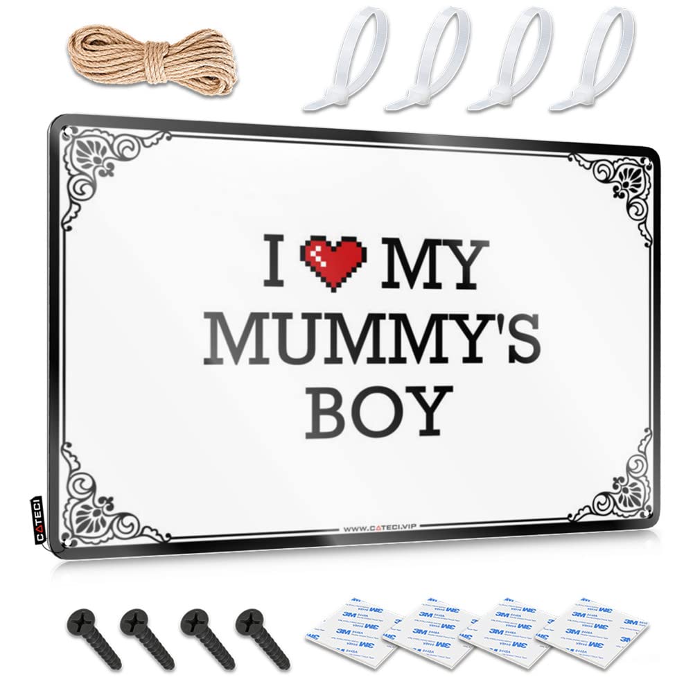 I Love My Mummy's Boy Funny Sign Gifts | Amazing Fun Decorative Wall Art(30X40CM)
