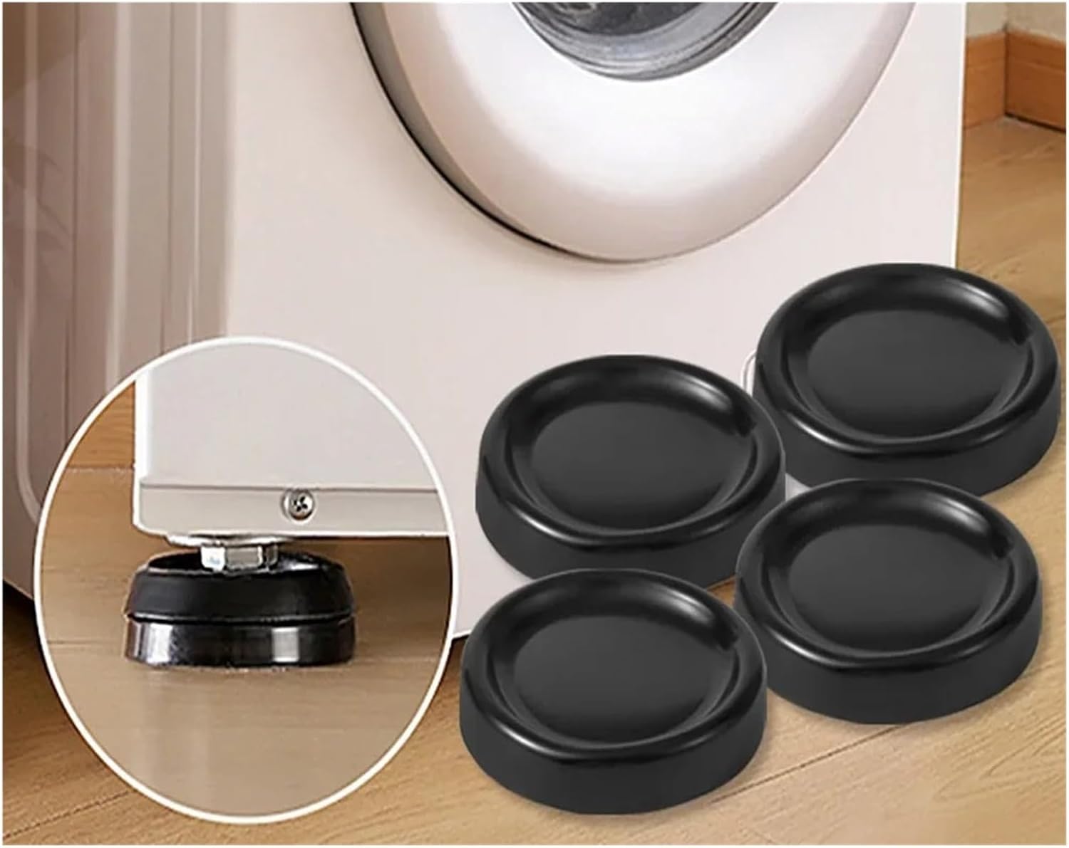 4Pcs Universal Anti Vibration Feet Parts, Support Accessories for Washing Machine, Refrigerator & Kitchen Appliances