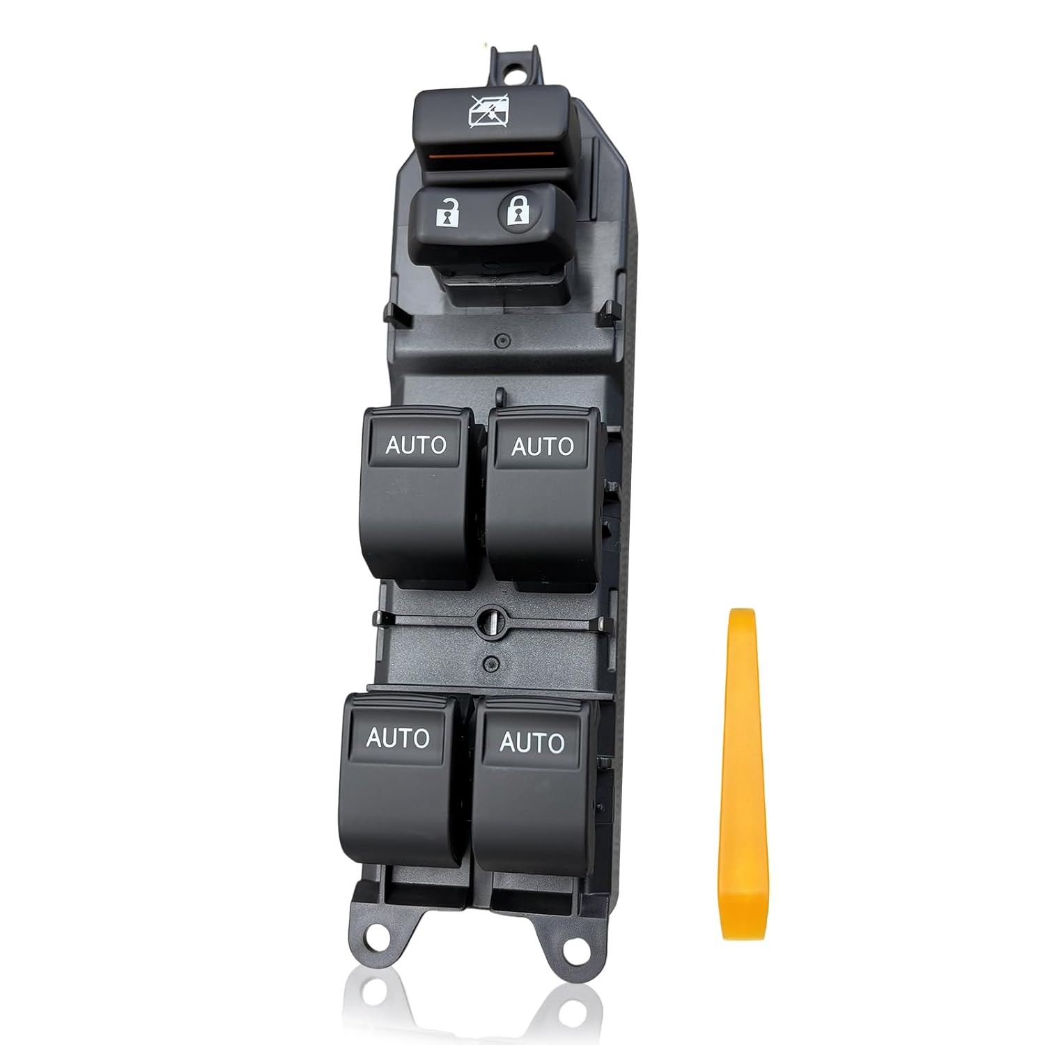 4-Door Auto Window Switch Upgrade Kit with Orange Backlit Buttons – Direct Fit for 2007-2021 Toyota Tundra/Sequoia Driver Side, Plug & Play (Includes Trim Tool)