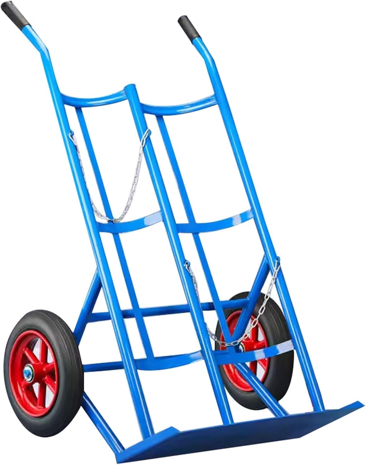 Dual Oxygen Cylinder Cart for Storage and Transportation, Outdoor/Indoor Movable Portable Oxygen Tank Carrier Rack, Cylinder Bracket with Wheels, Load 551lbs(Solid Wheel)