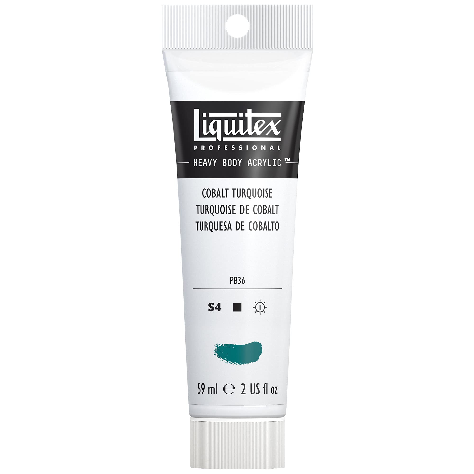 Liquitex 8870124 Professional Heavy Body Acrylfarbe in Künstlerqualität mit ausgezeichneter Lichtechtheit in buttriger Konsistenz, 59ml Tube - Kobalttürkis