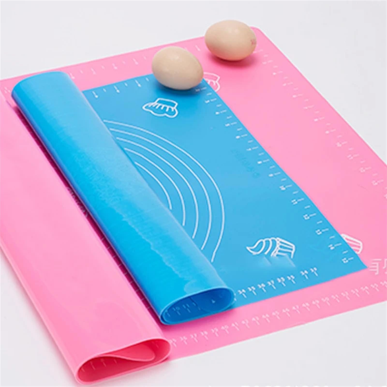 Teigunterlage Silikon-Backmatte, Pizzateig-Maker, Gebäck, Küchenhelfer, Kochutensilien, Utensilien, Backgeschirr, Kneten Silikon Backmatte (Color : Blue, Size : 50x70cm)