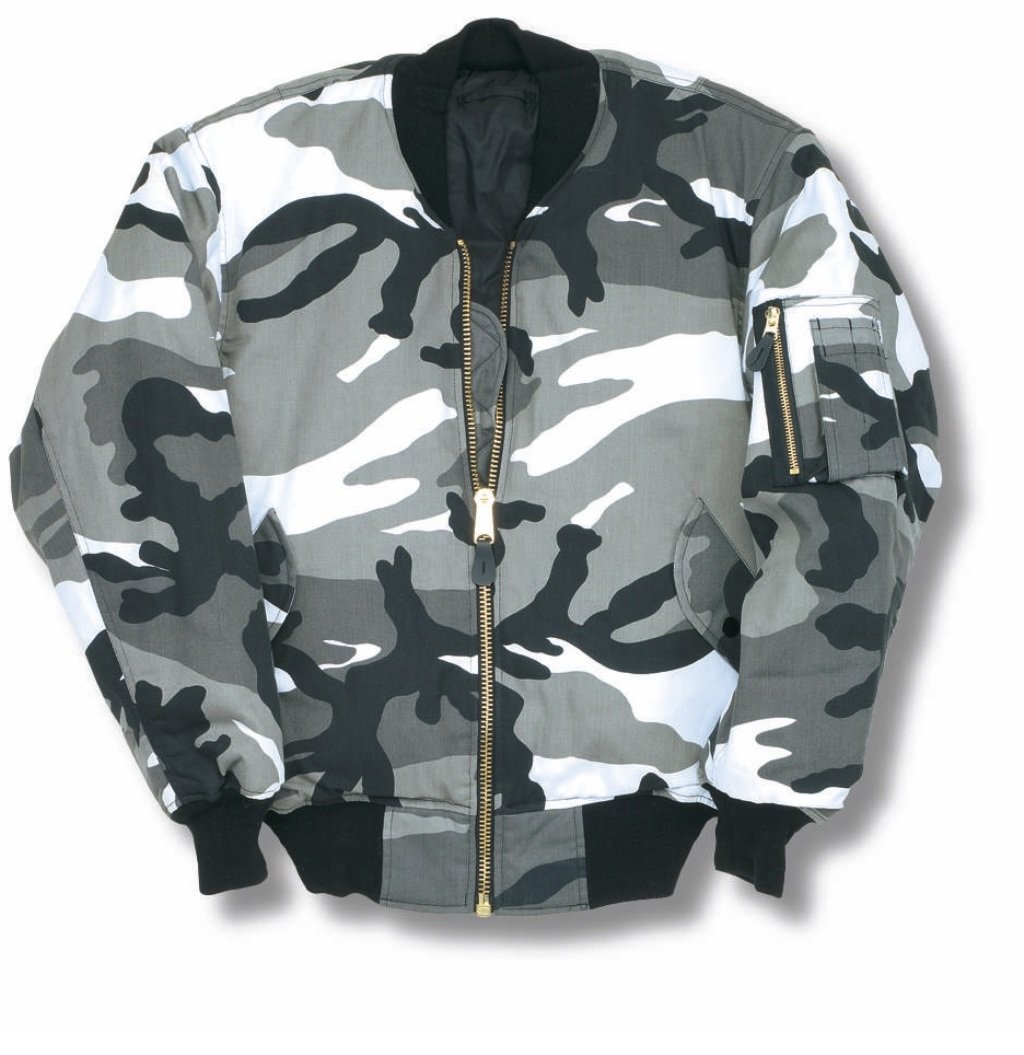 Army And Outdoors Urban Camouflage Ma1 Bomber Flight Jacket With Heavy Brass Zip (2Xl, )