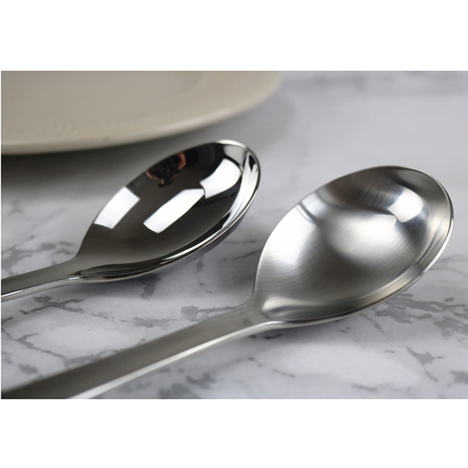 Cucharas de sopa Cuchara de cabeza grande de acero inoxidable 304, cuchara de sopa espesa con mango largo, cuchara de sopa pequeña for sopa doméstica, 2 uds. Para el hogar y la cocina ( Color : B )