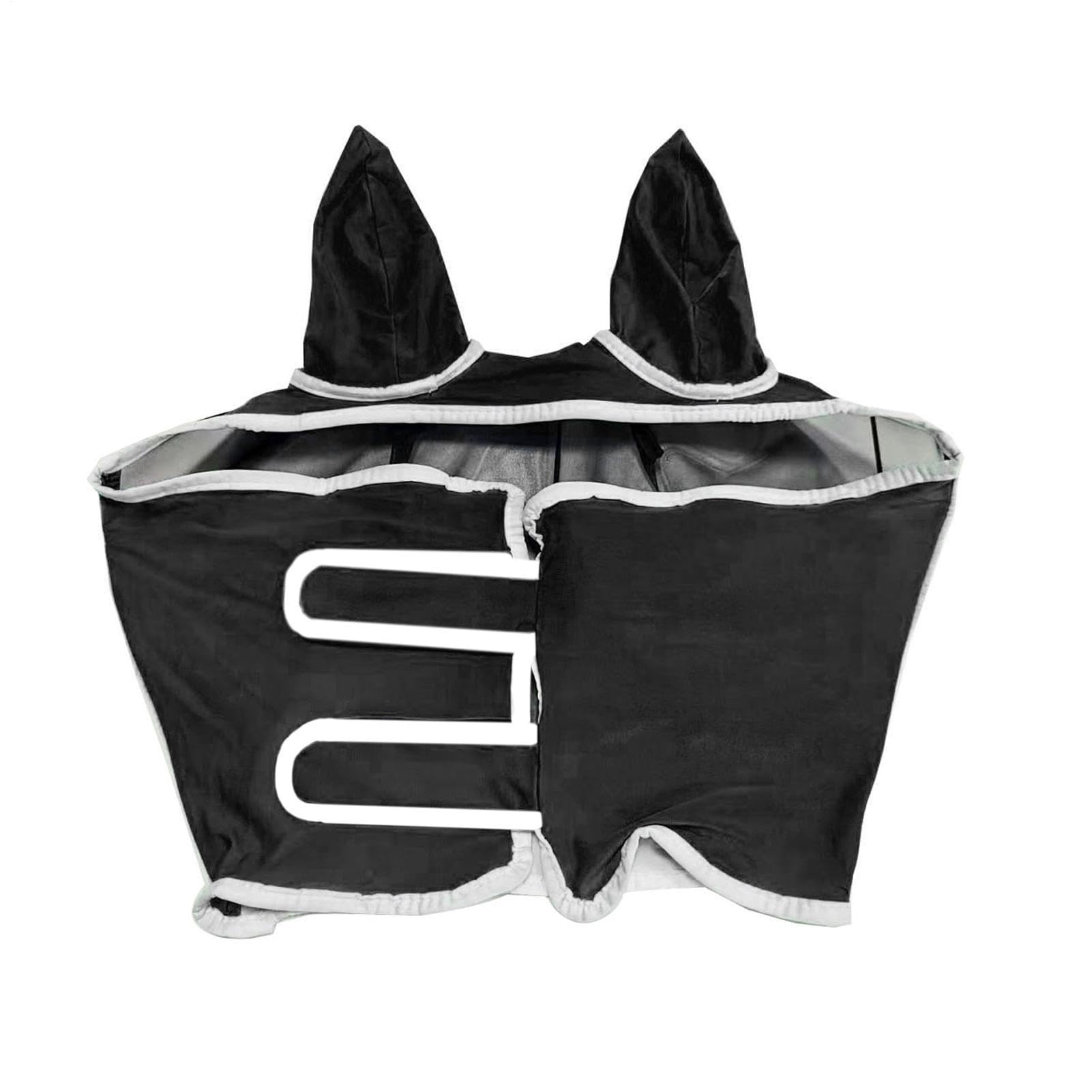 Masque Anti-Mouches pour Cheval | Tissu Respirant Protection UV - avec Oreilles Sangle Élastique Large Espace pour Les Yeux Demi-Masque - pour bétail, Vaches, Ferme, Toutes