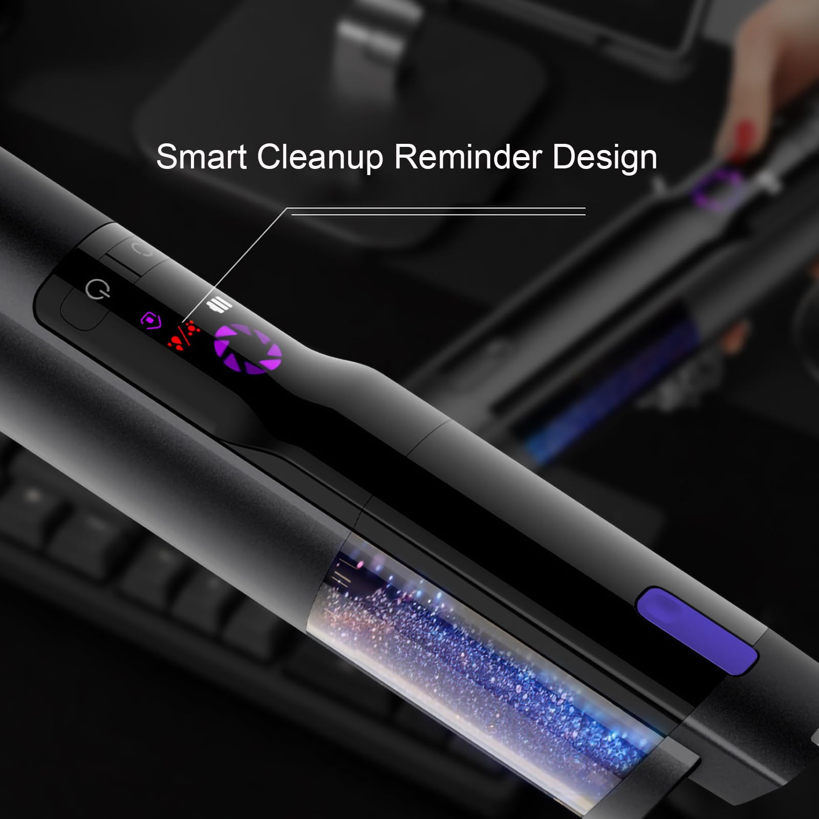 Aspiradora para Coche con Potente succión de 17000 Pa, Modo de luz Verde, 2500 mAh*3, 2 en 1 con boquillas de inflado, autonomía de 40 Minutos, para Coche y hogar,Black