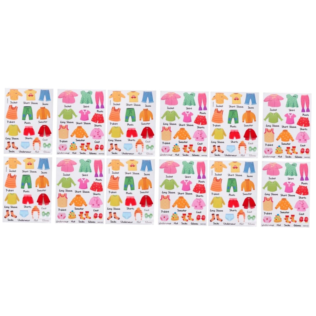 VICASKY 6sets Etichette Adesive Per Abbigliamento Di Stickers Rimovibili Per Ordinare Vestiti Etichette Decorativa Per Armadi e Scaffali Facile Applicazione e Rimozione Per Adulti