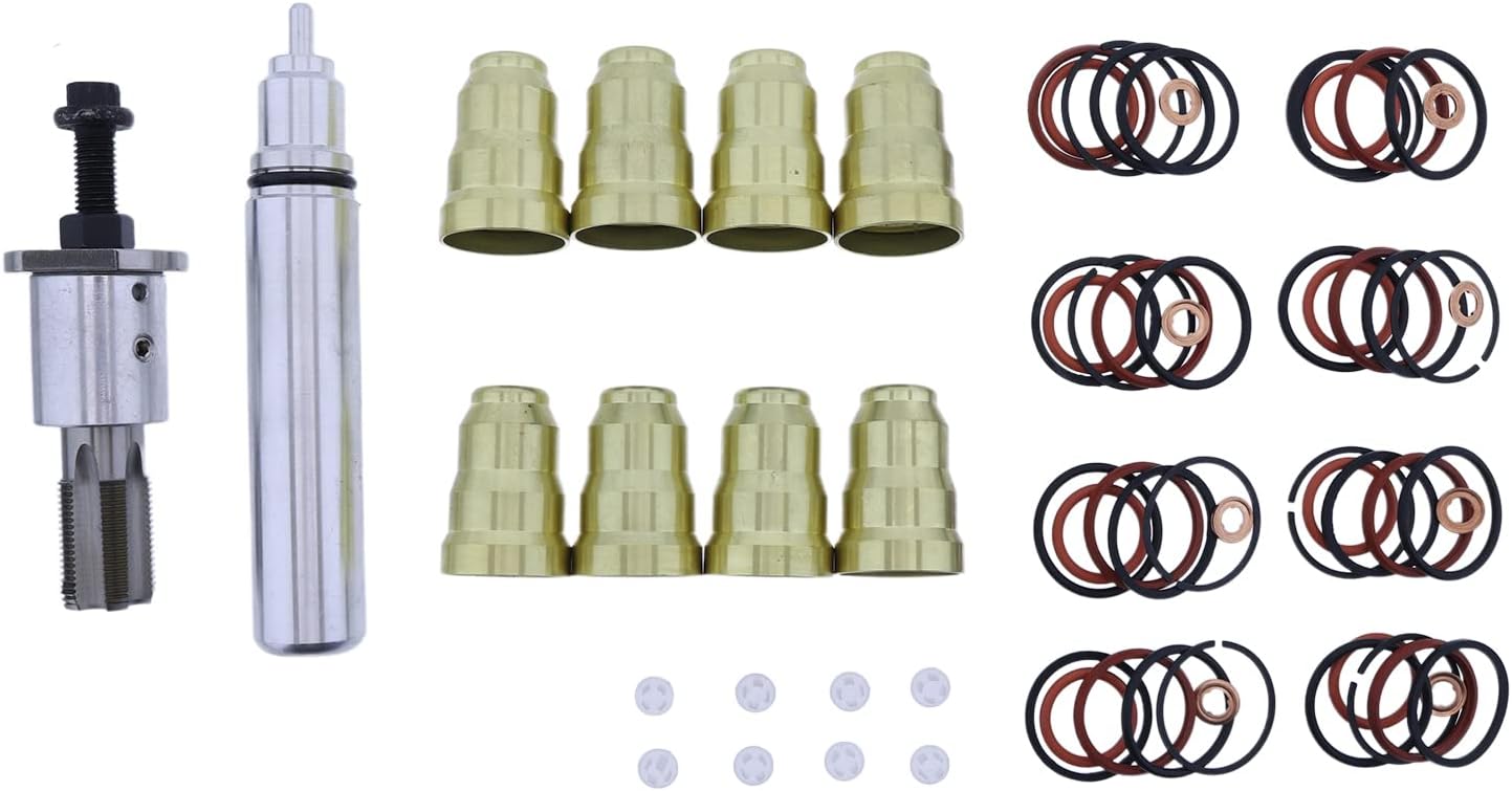 Injector Sleeve Cup Removal Installation Tool Kit with O-Ring Seal Kit Compatible with 1994-2003 Ford 7.3L Navistar DT466E T444E