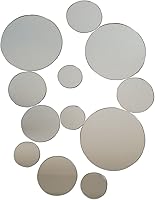 Vista 3 de 50 calcomanías de pared para espejo de varios tamaños, mini decoración de espejo acrílico redondo extraíble, calcomanía de espejo circular pequeño