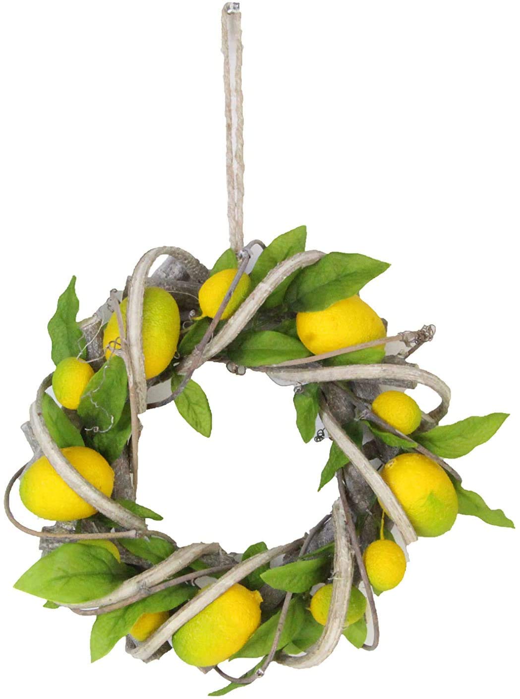 Gisela Graham Multicolor Artificial Lemon Twig Door Wreath 37Cm