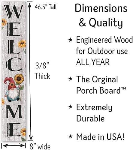 Miniatura 3 de My Word! Letrero de bienvenida con diseño de gnomo de bienvenida y porche inclinado para puerta delantera, porche, patio, terraza, patio o pared,