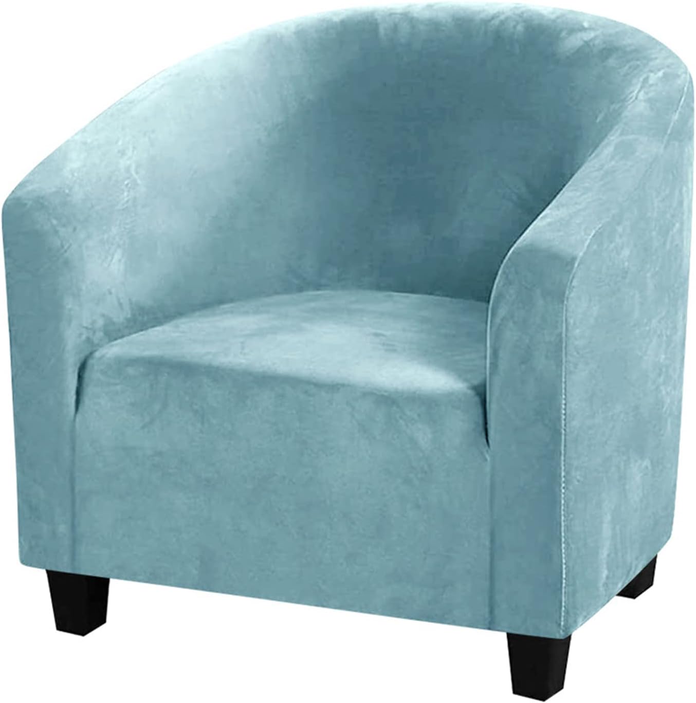 Removable Tub Chair Slipcover Armchair Cover with Elastic Bottom Club Chair Slipcover Machine Washable Armchair Slipcover Living Room -Light Blue-