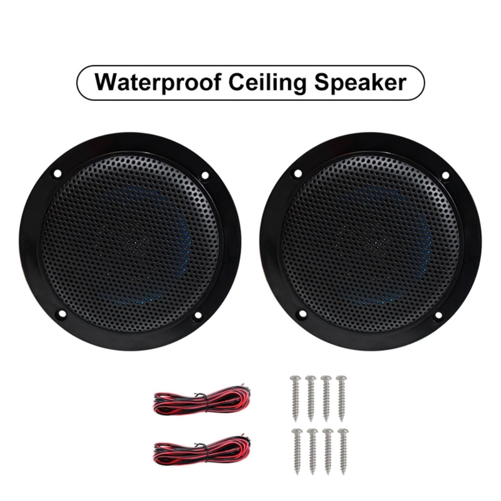 Tweeter per Auto Altoparlanti Impermeabili a 2 Vie da 4 Pollici e 160 W per Barche, per Bagno, Camper, Spa, Musica Resistente ai Raggi UV con Montaggio a Filo Tweeter Auto