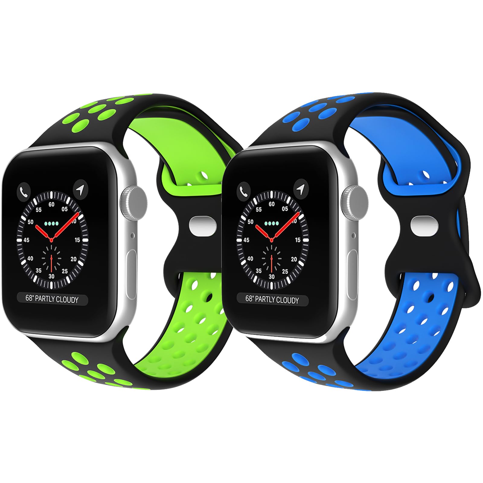 [2 Pack] Sport Band for Kids Apple Watch Band 38mm 40mm 41mm & 42mm 44mm 45mm 49mm,Soft Breathable Silicone Smartwatch Band for iWatch Series 9/8/7/6/5/4/3/2/1/SE/SE2/Ultra 2/Ultra,Kids Size for Small